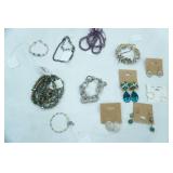 Jewelry Lot: Fashion Jewelry Bracelets and Earrings