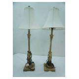 25" tall pair of matching table lamps