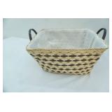 Lined Woven Basket with Handles 17"x14"x9"