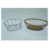 Chicken wire basket, Decorative basket metal , wood