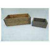 Vintage Wooden Box 19"x10"x6" and other wooden box 9.5"x6.5"x4"