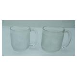 Vintage iittala Krouvi 50cl Clear Textured Glass Beer Mugs