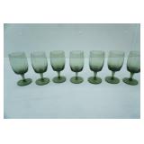 1960s Mid-Century Modern Gorham Reizart Hand Blown Green Goblet Set of 7