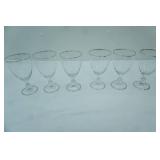 Wine Goblets with Silver/Platinum Rim. Set of 6