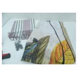 NEW 2ct Shower Curtains & Hooks, NEW Woven Throw Blanket