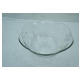 Anchor Hocking Savannah Clear Glass Punch Bowl w/Floral Embossed Pattern