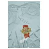 Anna Hutte Bleikristall 24% Lead Crystal Serving Bowl w/Frosted Rose Design