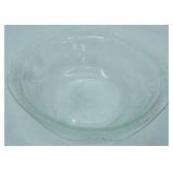 Indiana Glass Vintage Scalloped Edge Floral Punch Bowl. Madrid Clear Glass