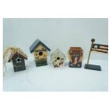 Decorative Wooden Birdhouses, Red White & Blue Vintage-Style Wooden Basket and more