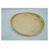 Round Wooden Serving Tray 17" Diameter