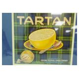 Framed Print. Tartan Brand Sunkist Grapefruit Ad. 16" square