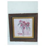 Framed Art Piece. "Tulip Fantasy" by Joyce Combs 17.5" square