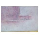 Framed Art Piece. "Tulip Fantasy" by Joyce Combs 17.5" square