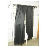 Cast Iron Curtain Rod and 2 Blackout Curtains