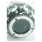 Red and Black Textured Ceramic Bud Vase. Boho Style