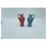 2ct Home Small Ceramic Pitchers. Microwave and Dishwasher Safe. 7" tall each