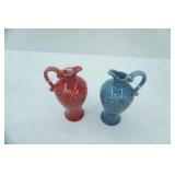 2ct Home Small Ceramic Pitchers. Microwave and Dishwasher Safe. 7" tall each
