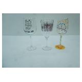 3ct NEW Wine Glasses, 2 glass, 1 plastic