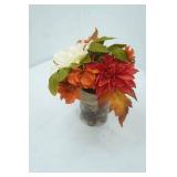 Artificial Flower Arrangement and Clear Glass Vase