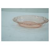 Vintage Pink Anchor Hocking "Mayfair Open Rose" Pattern Serving Oval Bowl 10.5"x8"