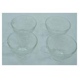 Vintage Anchor Hocking Clear Glass "Grapevine and Leaf" Punch Cups