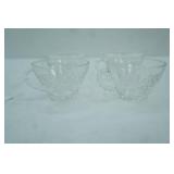 Vintage Anchor Hocking Clear Glass "Grapevine and Leaf" Punch Cups