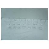 Vintage Javit Starflower Etched Crystal Wine Glasses. Set of 7