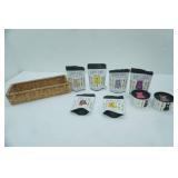 Happy Wax Scented Soy Metal and Woven Organizing Basket