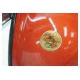 Enamelware Chamber Pot. Red, White, and Black