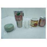 Stainless Steel Coffee Mugs, Appetizer Cooling Dish, Clear Glass Vase, Clear Glass Candle Holder and more
