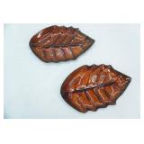 Decorative Autumn Leaf Plates. Set of 2