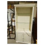 Wooden Lighted Cabinet w/2 adjustable glass shelves