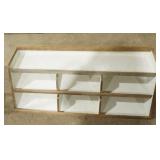 Hand-Crafted Divided, Tiered Shelf. In good condition.