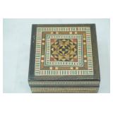 Handcrafted inlaid wood trinket box