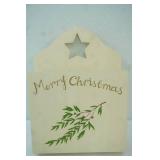 Merry Christmas Hand-Painted Wooden Wall Pocket