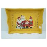 Hand-Painted Wooden Serving Tray 19"x 15"