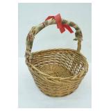 Gold Painted Wicker Basket 15"x 12.5"