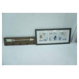 Painted Arrow on Wood Coat Rack, Seashell Wall Decor