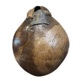 LL - Exquisite 26 in Handcrafted Bronze-Glazed Vase with Textured Surface & Metal Neck Accents