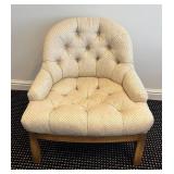 LL - Vintage Round Dining Table / Game Table Set with 4 Upholstered Tufted Chairs