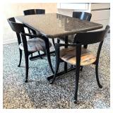 K - Vintage Granite Dining Table & 4 Lyre Series Chairs