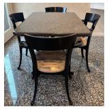 K - Vintage Granite Dining Table & 4 Lyre Series Chairs