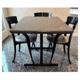 K - Vintage Granite Dining Table & 4 Lyre Series Chairs