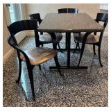K - Vintage Granite Dining Table & 4 Lyre Series Chairs