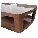 LR - Gorgeous Vintage Custom Taupe Birds Eye Maple Cocktail / Coffee Table
