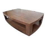 LR - Gorgeous Vintage Custom Taupe Birds Eye Maple Cocktail / Coffee Table