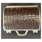 Judith Lieber Round Mirror and Judith Lieber for Neiman Marcus Faux Alligator Trinket Box / Pill Box