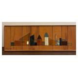 LL - Vintage Wood Art with Stained Glass Accents by Mueller