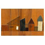 LL - Vintage Wood Art with Stained Glass Accents by Mueller
