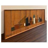 LL - Vintage Wood Art with Stained Glass Accents by Mueller